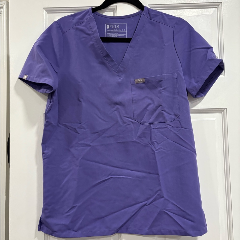 Figs Lavender V-Neck Scrub Top